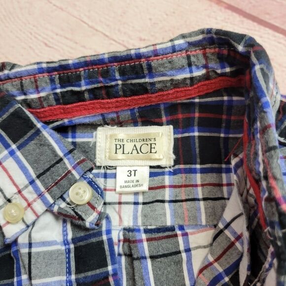 Children's Place plaid buttondown shirt 3T - Picture 3 of 4